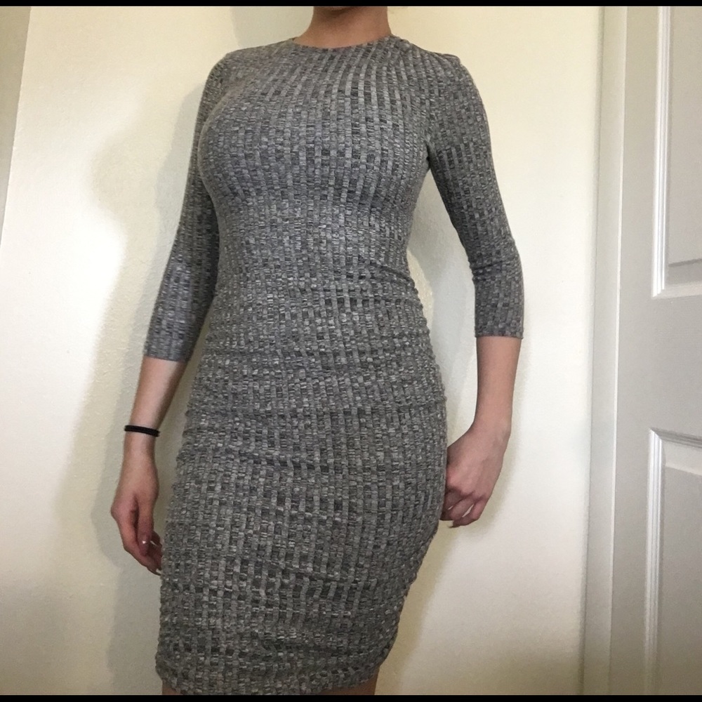 GRAY BODYCON DRESS - Picture 5 of 6